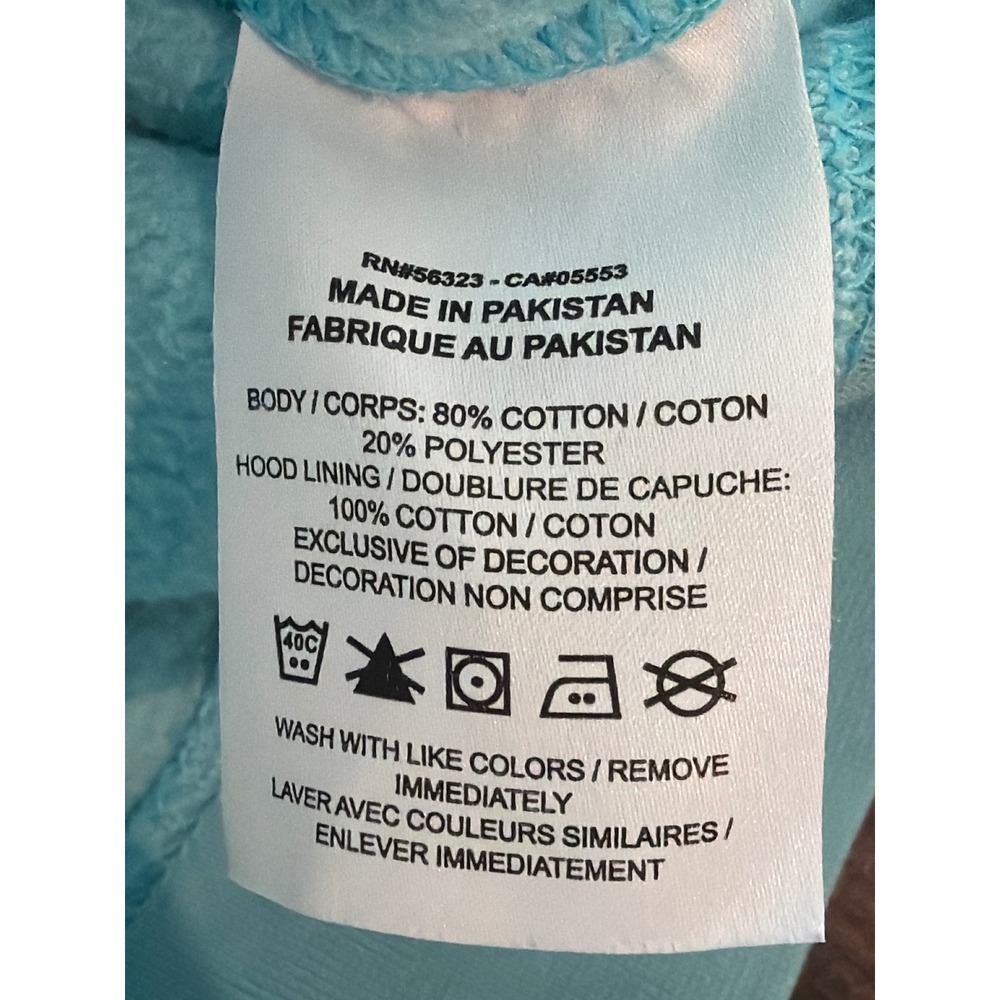 Nike Sportswear Club Fleece Hoodie Light Blue Aqua Futura Logo Mens Large - Picture 5 of 5